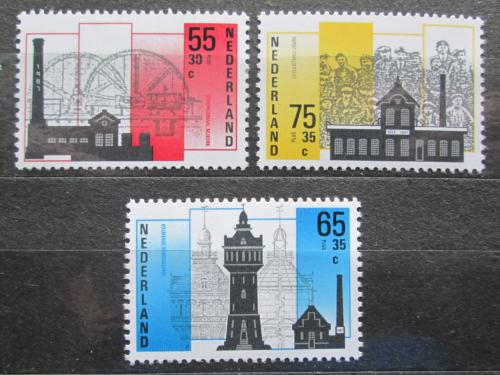 Poštové známky Holandsko 1987 Prùmyslové a technické stavby Mi# 1315-17