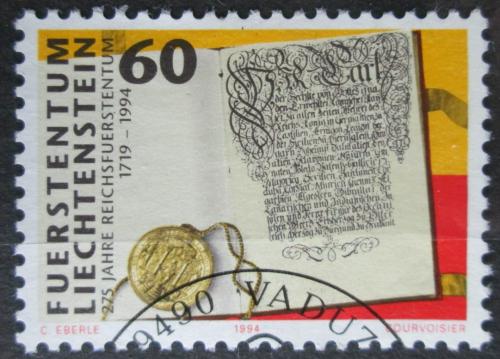 Poštová známka Lichtenštajnsko 1994 Dokument císaøe Karla VI. Mi# 1081