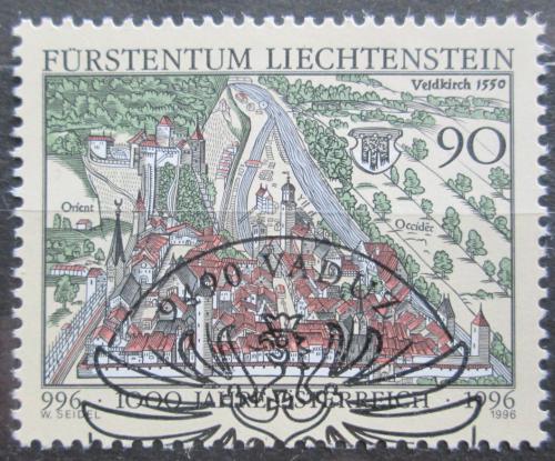 Poštová známka Lichtenštajnsko 1996 Rakúsko milénium Mi# 1137