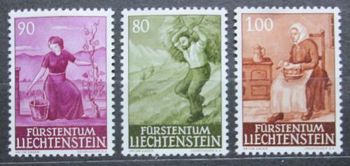 Poštové známky Lichtenštajnsko 1961 Tradièní život Mi# 411-13 Kat 4.60€