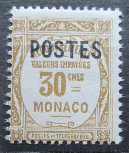 Poštová známka Monako 1937 Doplatná pretlaè Mi# 154