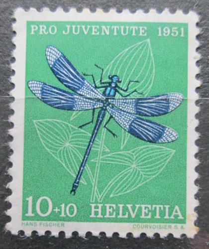 Poštová známka Švýcarsko 1951 Motýlece lesklá Mi# 562