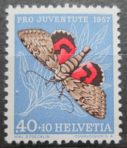Poštová známka Švýcarsko 1957 Stužkonoska olšová Mi# 652