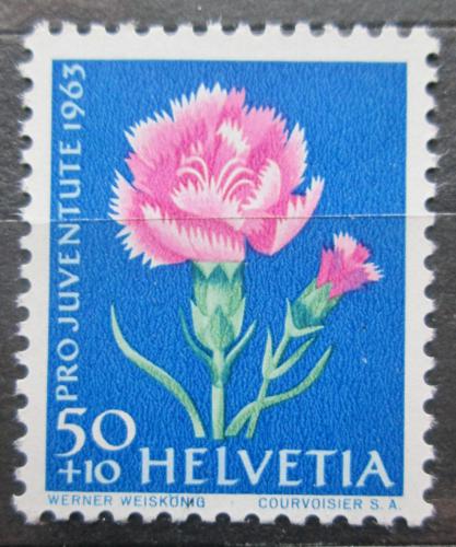 Poštová známka Švýcarsko 1963 Hvozdík zahradní Mi# 790