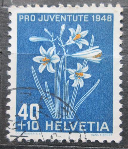 Poštová známka Švýcarsko 1948 Paradisie liliovitá, Pro Juventute Mi# 517 Kat 10€ 
