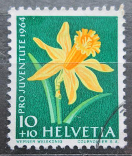 Poštová známka Švýcarsko 1964 Narcis žlutý Mi# 804