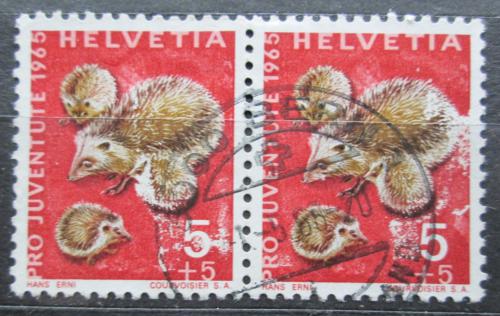 Poštové známky Švýcarsko 1965 Ježek západní pár Mi# 826