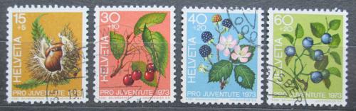 Poštové známky Švýcarsko 1973 Lesní plody Mi# 1013-16