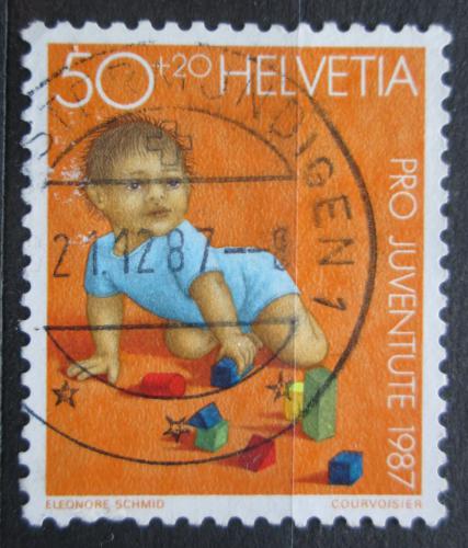 Poštová známka Švýcarsko 1987 Malé dítì Mi# 1361