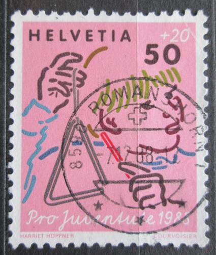 Poštová známka Švýcarsko 1988 Dítì s trianglem Mi# 1382