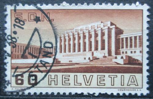 Poštová známka Švýcarsko 1938 Budova SDN Mi# 323 Kat 4€