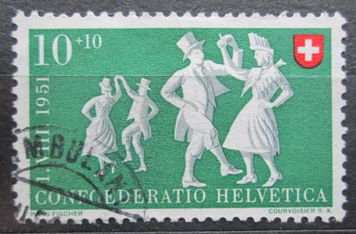 Poštová známka Švýcarsko 1951 Polka Mi# 556