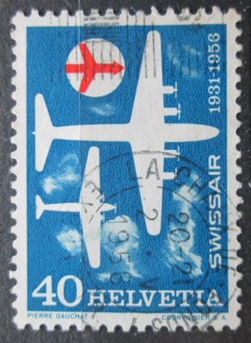 Poštová známka Švýcarsko 1956 Lietadla Mi# 626
