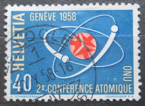 Poštová známka Švýcarsko 1958 Atom Mi# 662
