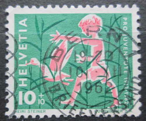 Poštová známka Švýcarsko 1962 Dítì s kachnou Mi# 759