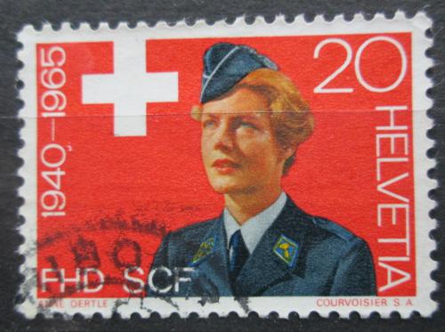 Poštová známka Švýcarsko 1965 Dívka v uniformì Mi# 810