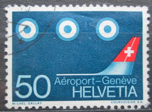 Poštová známka Švýcarsko 1968 Lietadlo Mi# 873