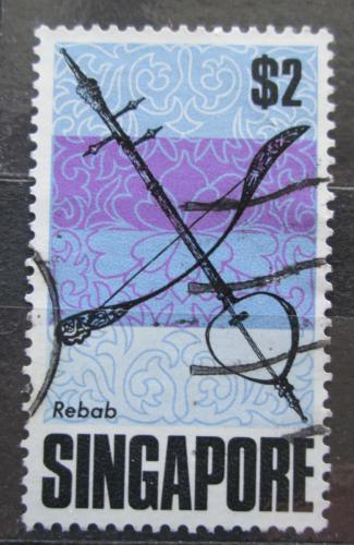 Poštová známka Singapur 1969 Hudební nástroj Rebab Mi# 109