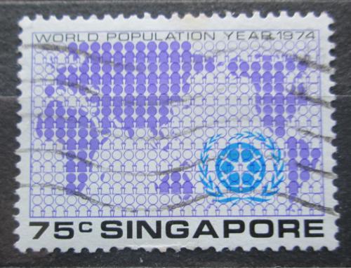 Potov znmka Singapur 1974 Mapa svta Mi# 220 Kat 3