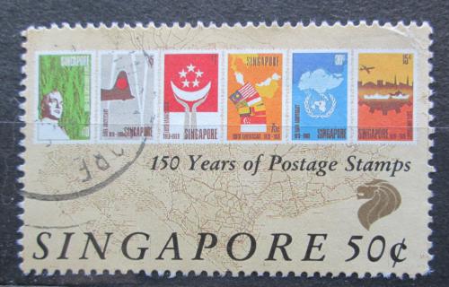 Poštová známka Singapur 1990 První známky, 150. výroèie Mi# 594