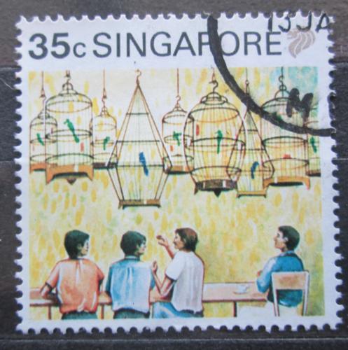 Poštová známka Singapur 1990 Klece na ptáky Mi# 603
