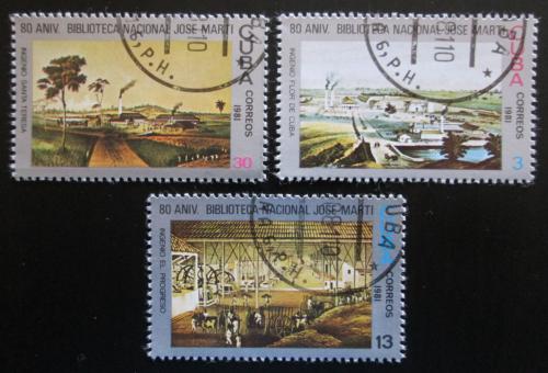 Potov znmky Kuba 1981 Nrodn knihovna Mi# 2592-94 