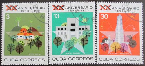 Poštové známky Kuba 1973 Výroèí revolúcia Mi# 1887-89