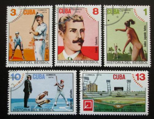 Poštové známky Kuba 1974 História baseballu Mi# 2005-09 