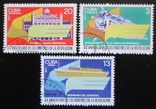Poštové známky Kuba 1977 Obìti revolúcia Mi# 2264-66