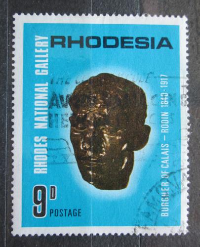 Poštová známka Rhodésia, Zimbabwe 1967 Bronzová hlava, Auguste Rodin Mi# 63