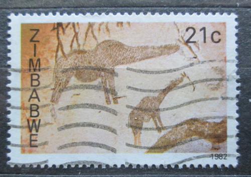 Poštová známka Zimbabwe 1982 Skalní malba Mi# 262