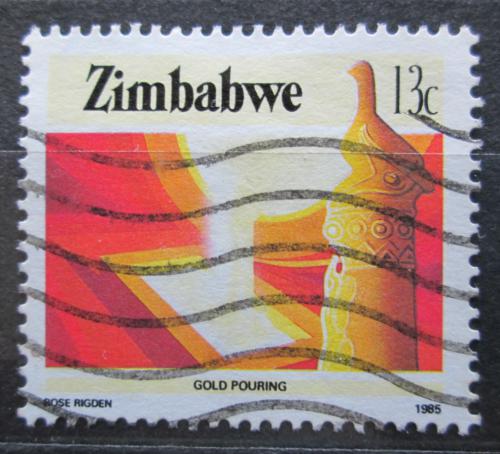 Poštová známka Zimbabwe 1985 Odlévání zlata Mi# 316 A