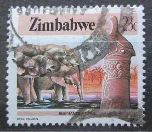 Poštová známka Zimbabwe 1985 Slony Mi# 321 A