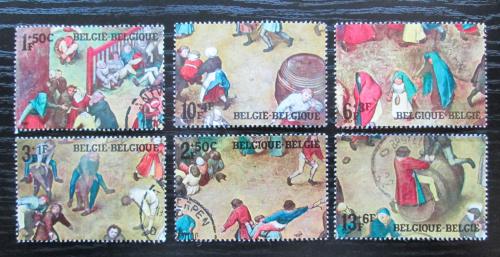 Poštové známky Belgicko 1967 Umenie, dìtské hry, Pieter Bruegel Mi# 1494-99