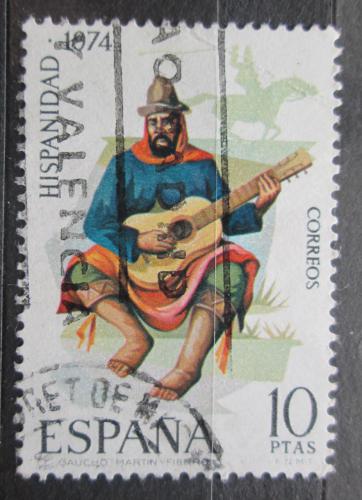 Poštová známka Španielsko 1974 Argentinský kytarista Mi# 2111