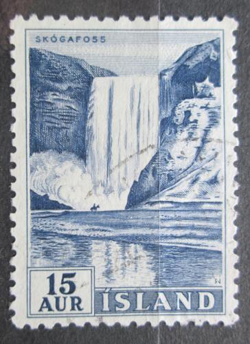 Poštová známka Island 1956 Vodopády Skógafoss Mi# 303