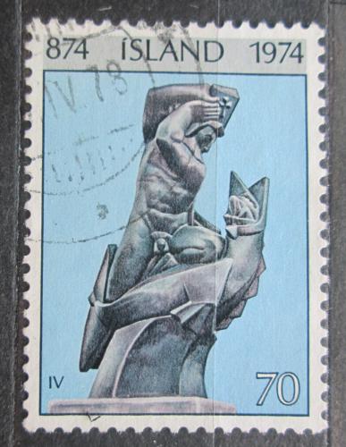 Potov znmka Island 1974 Bronzov socha, Asmundur Sveinsson Mi# 488 - zvi obrzok