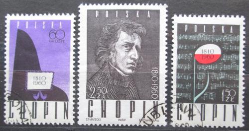Potov znmky Posko 1960 Frdric Chopin Mi# 1148-50