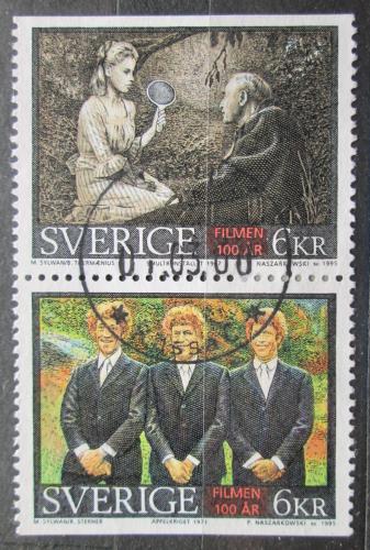 Poštová známka Švédsko 1995 Kino, 100. výroèie Mi# 1904-05
