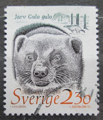 Poštová známka Švédsko 1989 Rosomák sibiøský Mi# 1520