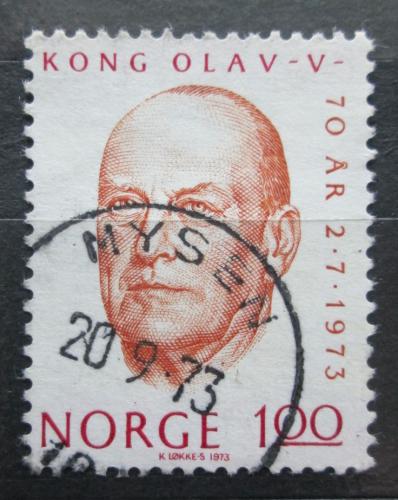 Poštová známka Nórsko 1973 Krá¾ Olaf V. Mi# 664