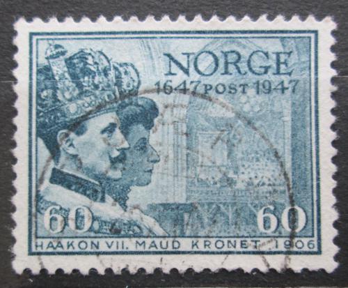 Poštová známka Nórsko 1947 Krá¾ovský pár Mi# 332