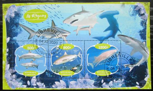 Poštové známky Gabon 2020 Žraloky Mi# N/N