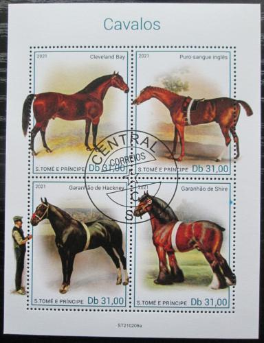 Poštové známky Svätý Tomáš 2021 Kone Mi# N/N