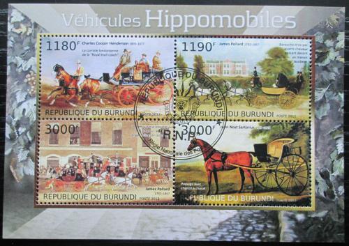 Poštové známky Burundi 2012 Poštový dostavníky, umenie Mi# 2878-81 Kat 10€