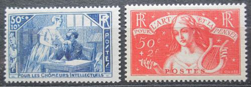 Poštové známky Francúzsko 1935 La Mansarde a Musica TOP SET Mi# 303-04 Kat 100€