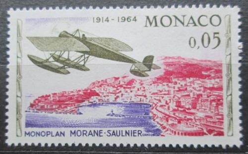 Poštová známka Monako 1964 Lietadlo Morane-Saulnier nad Monte Carlo Mi# 760