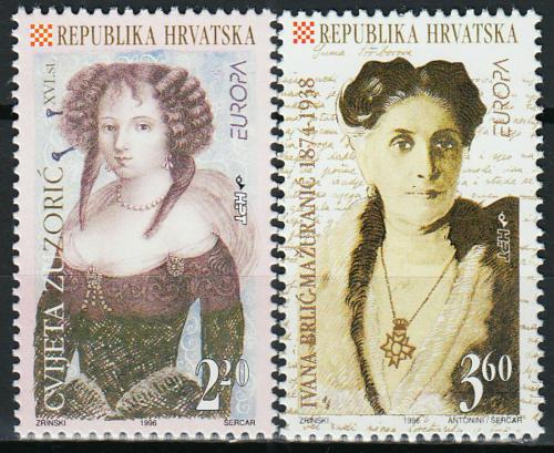 Poštové známky Chorvátsko 1996 Európa CEPT, slavné ženy Mi# 375-76 Kat 4.50€