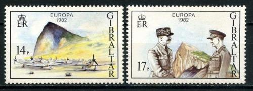 Poštové známky Gibraltár 1982 Európa CEPT, historické události Mi# 451-52