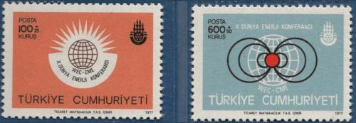 Poštové známky Turecko 1977 Energetická konference Mi# 2427-28